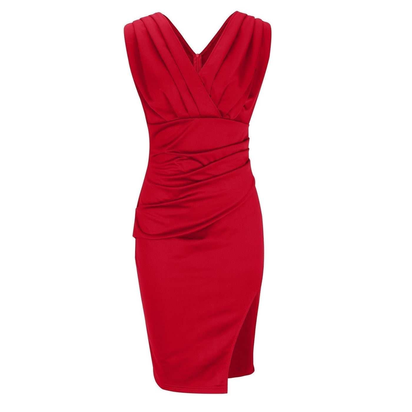 Serena | Fitted Dress with V-Neckline and Slit