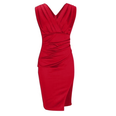 Serena | Fitted Dress with V-Neckline and Slit