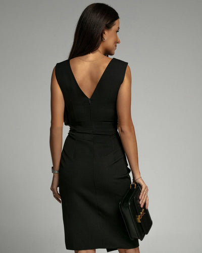 Serena | Fitted Dress with V-Neckline and Slit