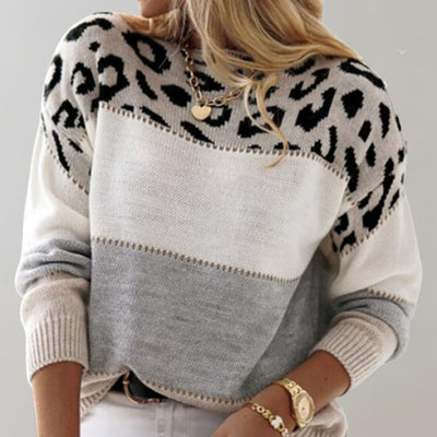 Noelle | Casual Sweater with Leopard Design
