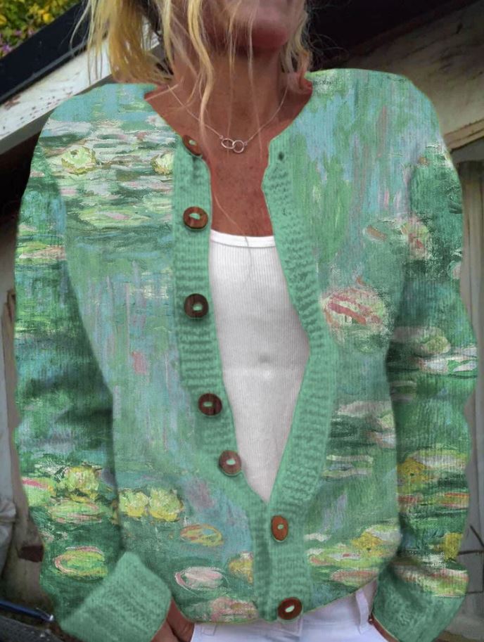 Charlotte | Green Artistic Cardigan