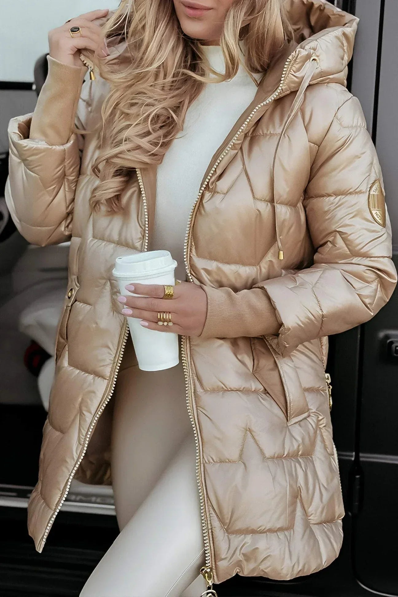 Camila – Quilted Coat with Elegant Detailing
